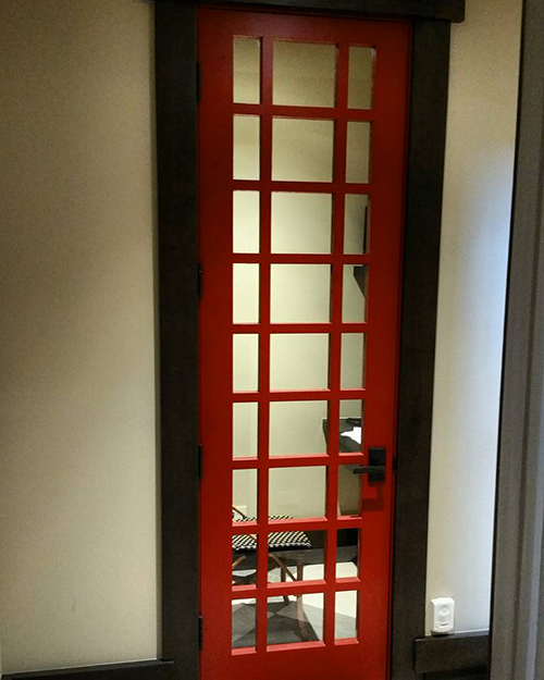 Red Modern Contemporary Interior door